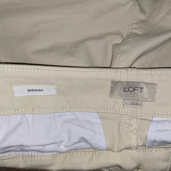 Loft Outlet, Women's 6, Bermuda Short, Cream/Light Tan - Picture 5 of 10